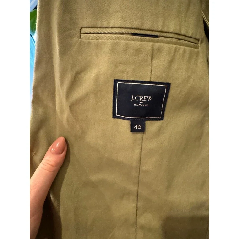 J.CREW Men's Green Cotton Twill Slim Fit Two-Button Blazer 40 GZ010 SP17